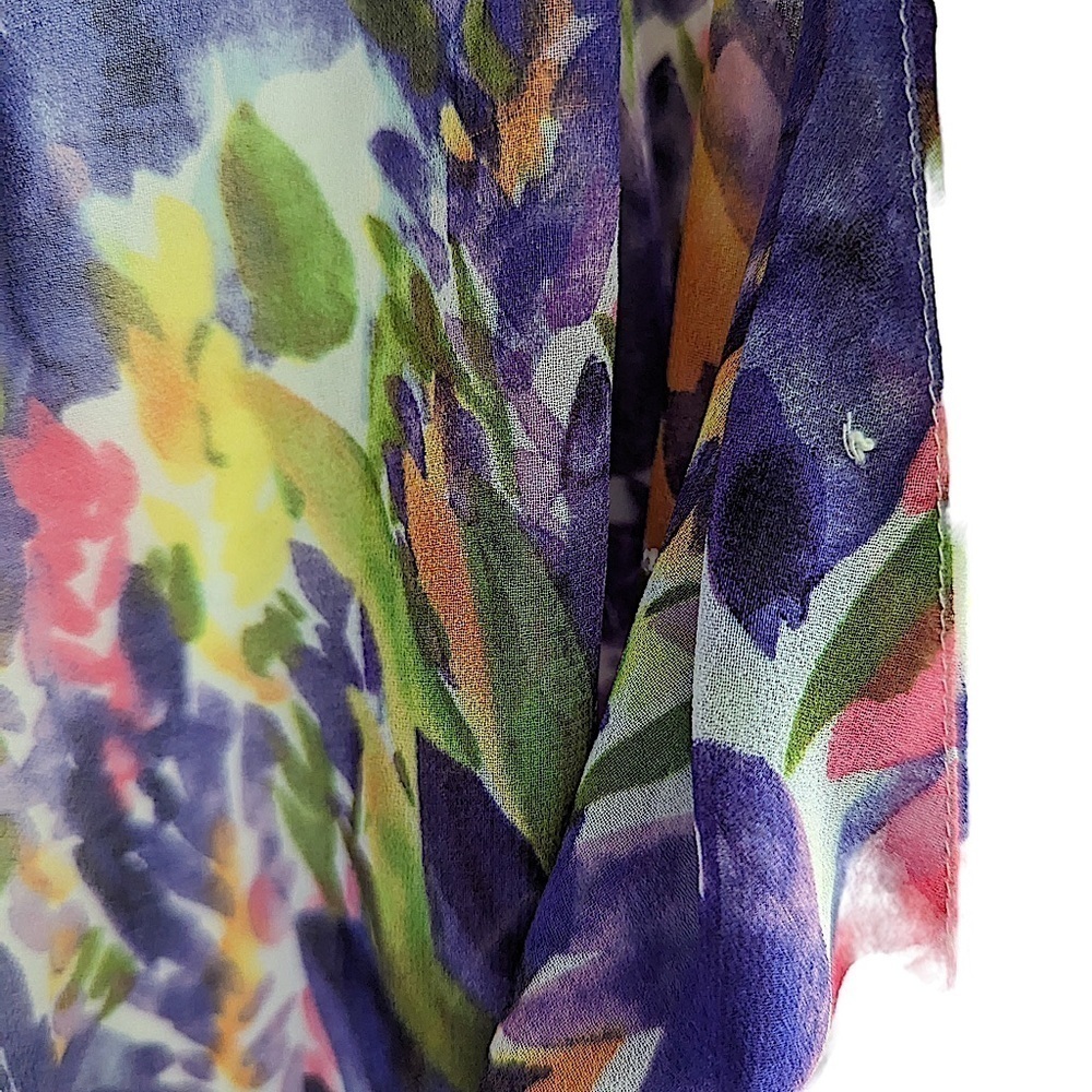 Cabi Bright Print V Neck Semi Halter Style Blouse Style #730 Size Small - Picture 9 of 12